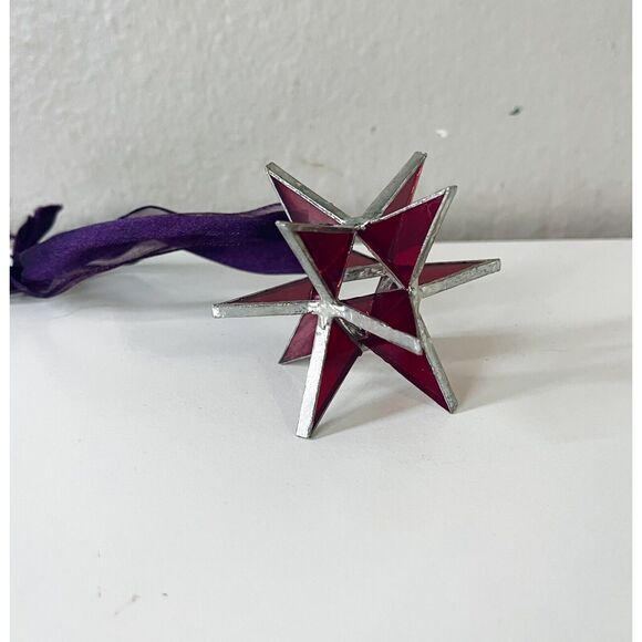 Starry Treasures Red 4" Moravian Star Ornament - Picture 5 of 5